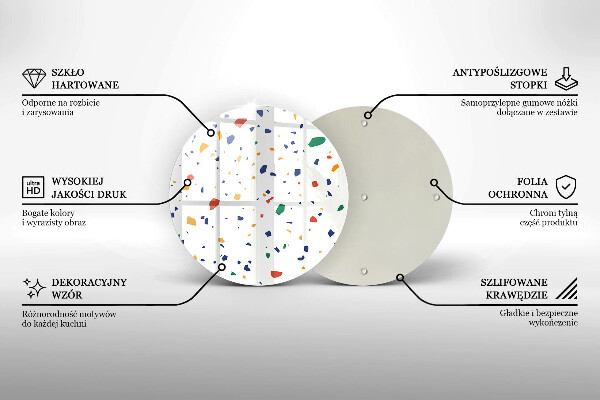 Steklena podloga za rezanje Pisana kamnina