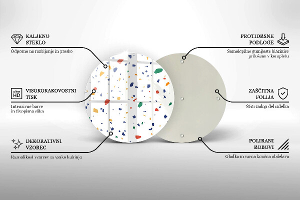 Steklena podloga za rezanje Pisana kamnina