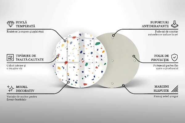 Steklena podloga za rezanje Pisana kamnina
