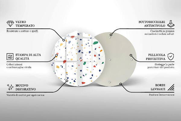 Steklena podloga za rezanje Pisana kamnina