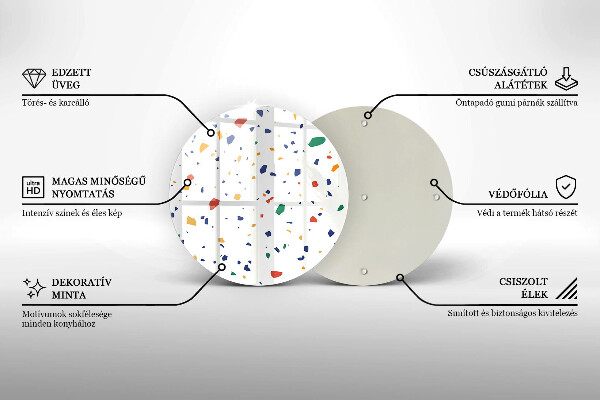 Steklena podloga za rezanje Pisana kamnina