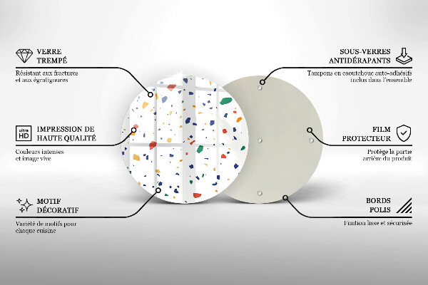 Steklena podloga za rezanje Pisana kamnina
