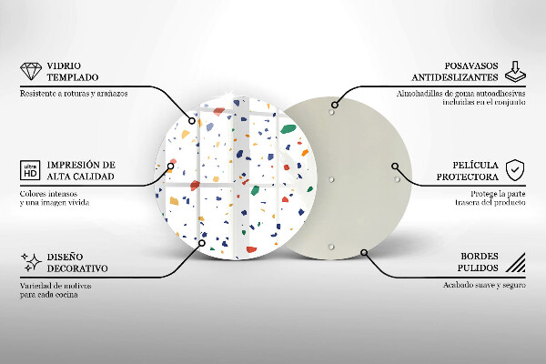 Steklena podloga za rezanje Pisana kamnina