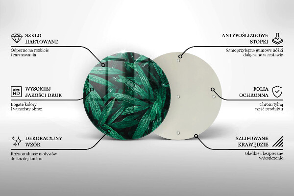 Steklena podloga za rezanje Listi rastlin