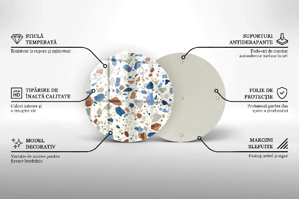 Steklena podloga za rezanje Dekorativna kamenina