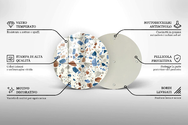 Steklena podloga za rezanje Dekorativna kamenina