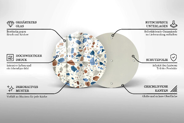 Steklena podloga za rezanje Dekorativna kamenina