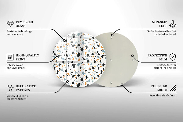Steklena podloga za rezanje Dekorativna kamenina