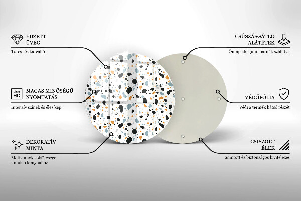Steklena podloga za rezanje Dekorativna kamenina