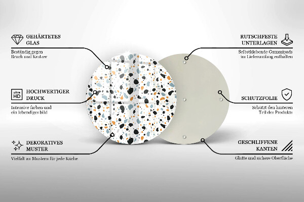 Steklena podloga za rezanje Dekorativna kamenina