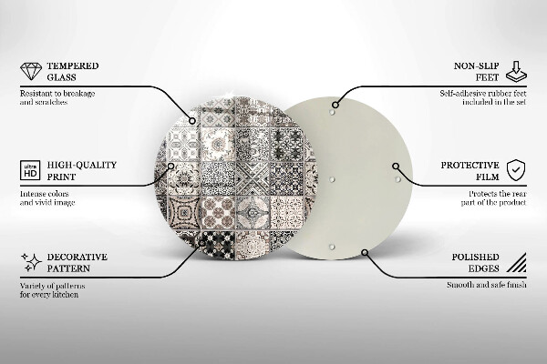 Steklena podloga za rezanje Dekorativne ploščice