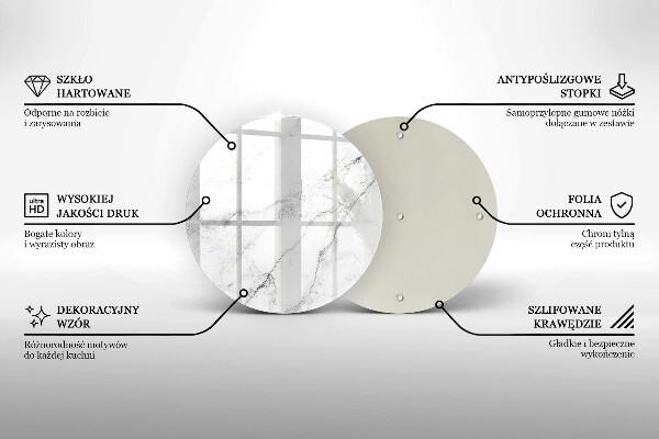 Steklena podloga za rezanje Elegantna tekstura marmorja