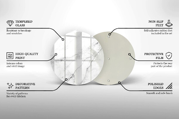 Steklena podloga za rezanje Elegantna tekstura marmorja