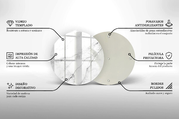 Steklena podloga za rezanje Elegantna tekstura marmorja