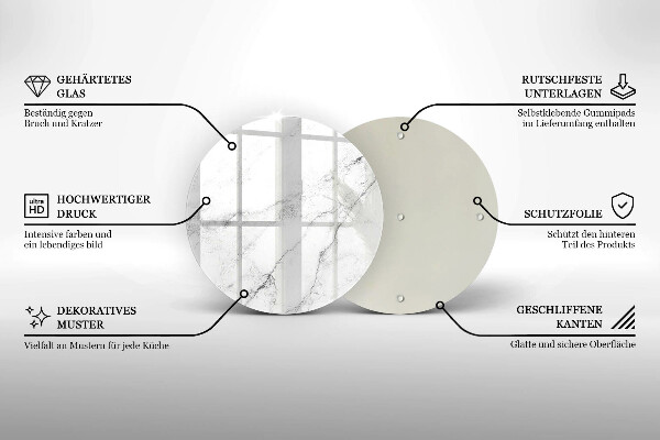 Steklena podloga za rezanje Elegantna tekstura marmorja