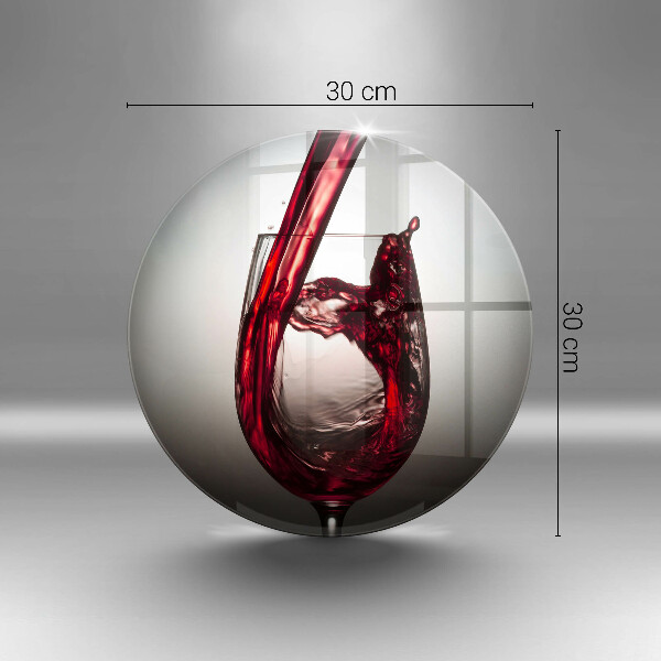 Steklena podloga za rezanje Kozarec in rdeče vino