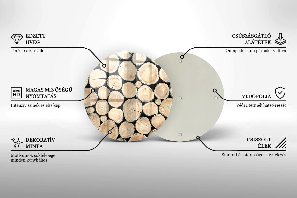 Steklena podloga za rezanje Lesena debla