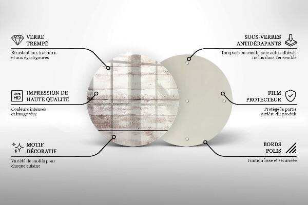 Steklena podloga za rezanje Stare lesene plošče