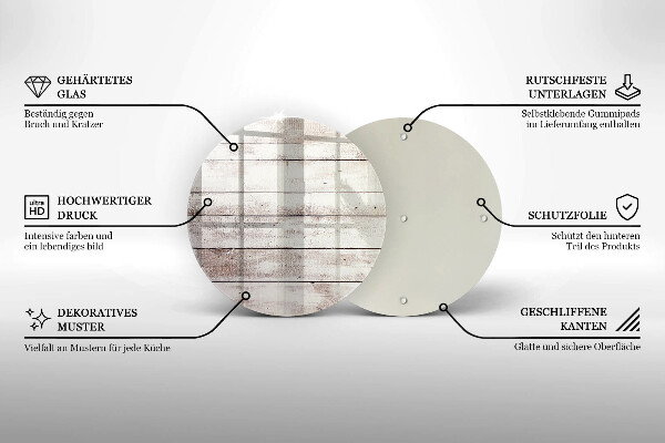 Steklena podloga za rezanje Stare lesene plošče