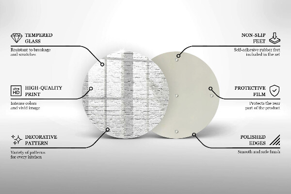 Steklena podloga za rezanje Stena iz opečne stene