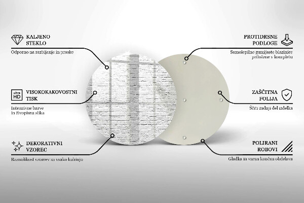 Steklena podloga za rezanje Stena iz opečne stene