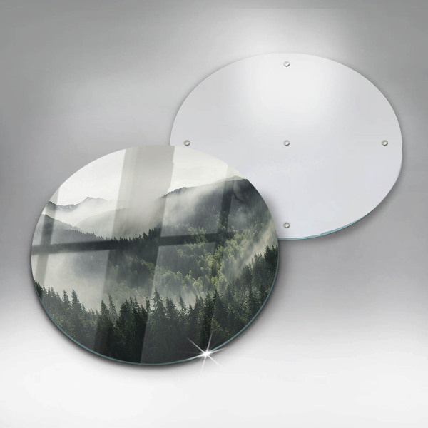 Steklena podloga za rezanje Gozdna in meglena pokrajina
