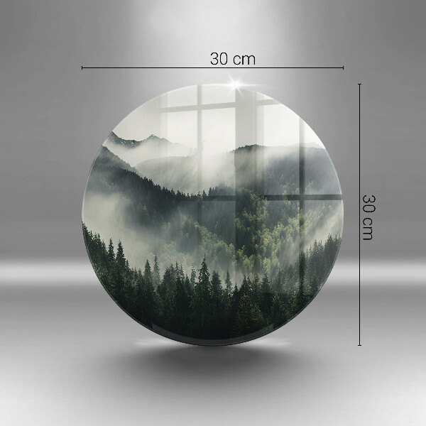 Steklena podloga za rezanje Gozdna in meglena pokrajina