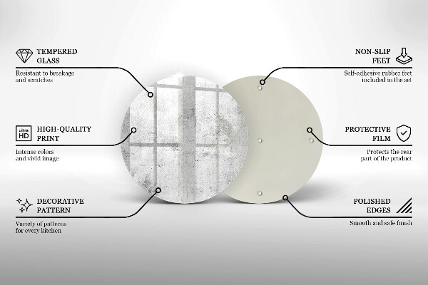 Steklena podloga za rezanje Tekstura betona