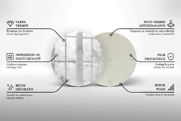 Steklena podloga za rezanje Tekstura betona