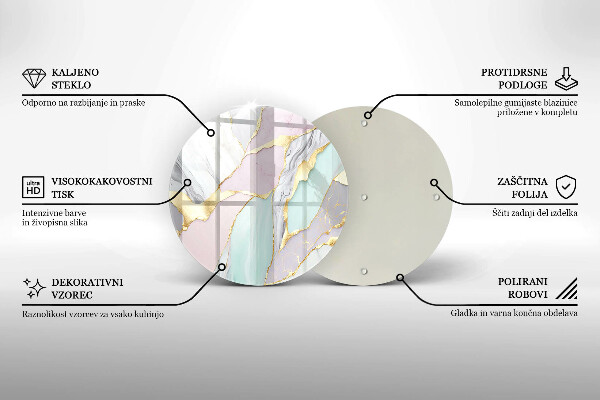 Steklena podloga za rezanje Pastelni marmor