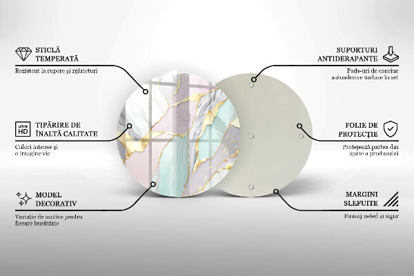 Steklena podloga za rezanje Pastelni marmor