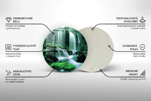 Steklena podloga za rezanje Divji slap v džungli