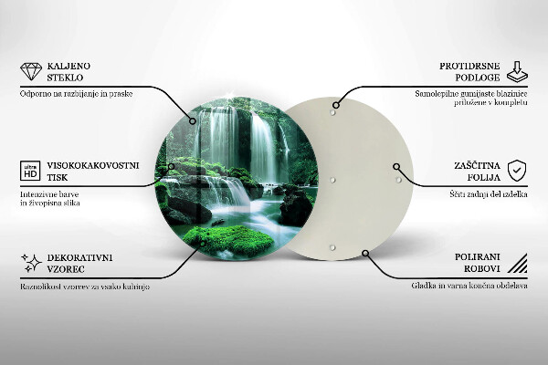Steklena podloga za rezanje Divji slap v džungli