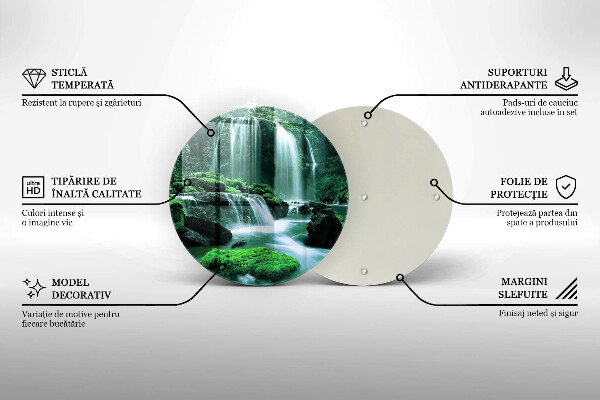 Steklena podloga za rezanje Divji slap v džungli