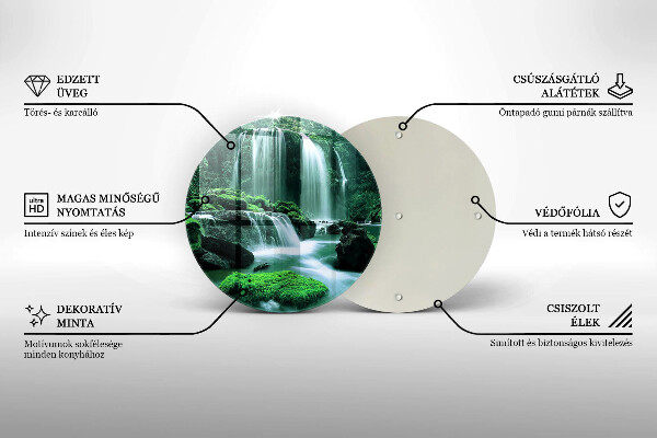 Steklena podloga za rezanje Divji slap v džungli