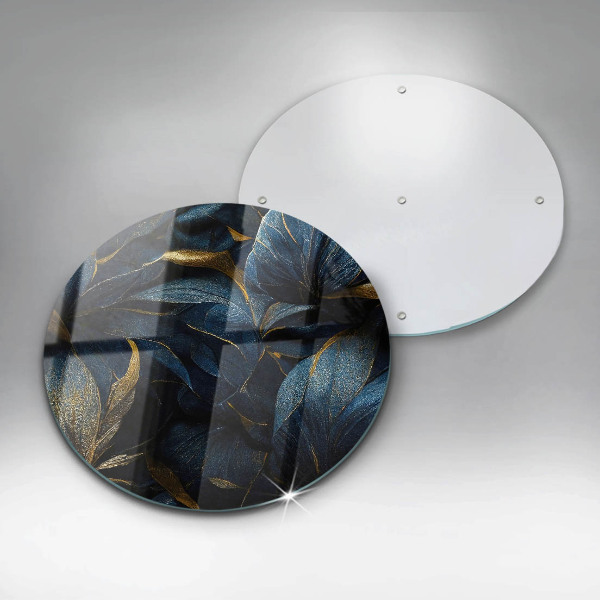 Steklena podloga za rezanje Okrasni listi z zlatom