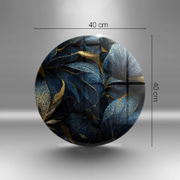 Steklena podloga za rezanje Okrasni listi z zlatom