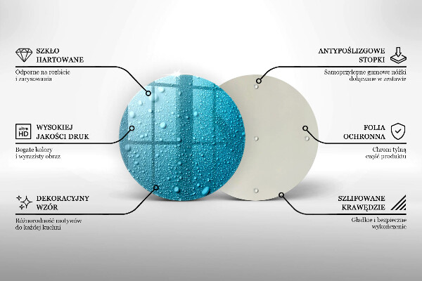 Steklena podloga za rezanje Kapljice vode