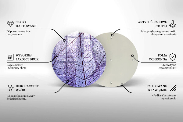 Steklena podloga za rezanje Listi z žilami