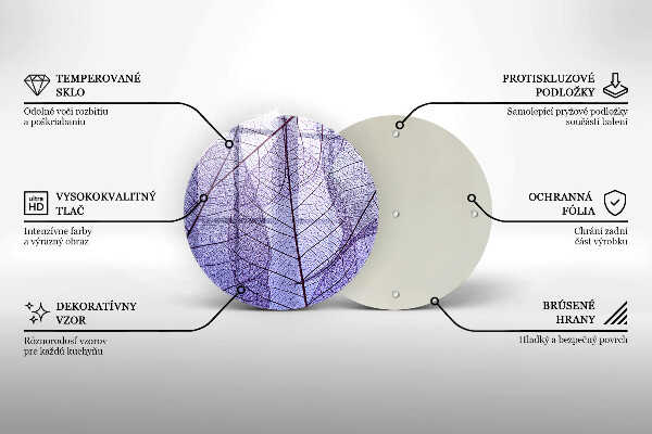 Steklena podloga za rezanje Listi z žilami