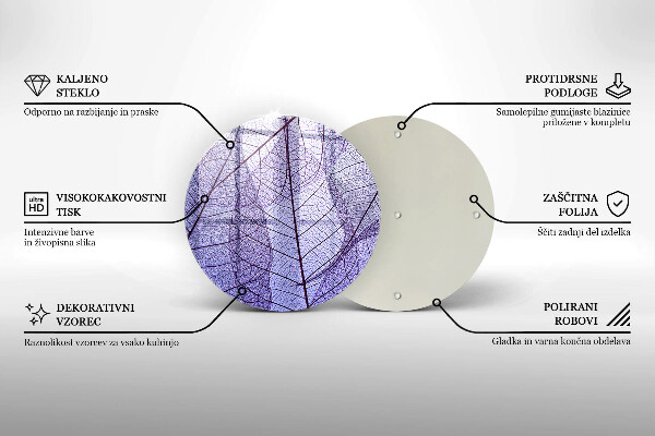 Steklena podloga za rezanje Listi z žilami