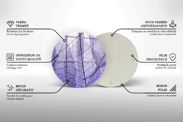 Steklena podloga za rezanje Listi z žilami