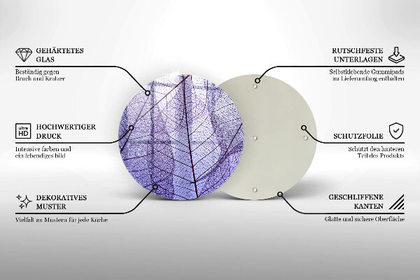 Steklena podloga za rezanje Listi z žilami
