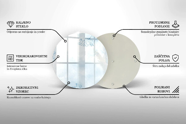 Steklena podloga za rezanje Nežno ozadje