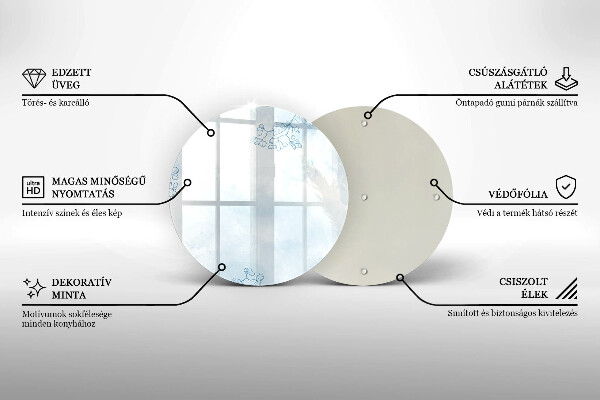 Steklena podloga za rezanje Nežno ozadje