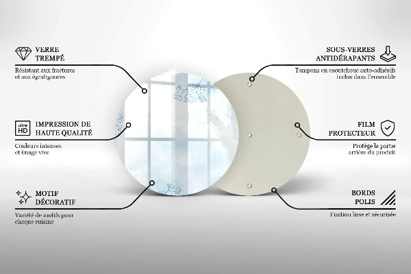 Steklena podloga za rezanje Nežno ozadje