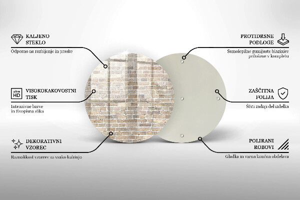 Steklena podloga za rezanje Svetla opečna stena