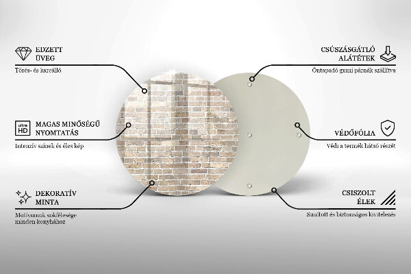Steklena podloga za rezanje Svetla opečna stena