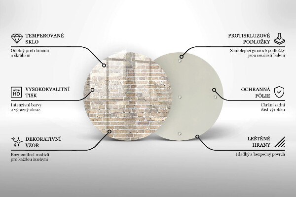 Steklena podloga za rezanje Svetla opečna stena