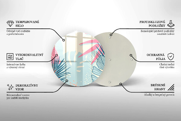 Steklena podloga za rezanje Pastelni listi